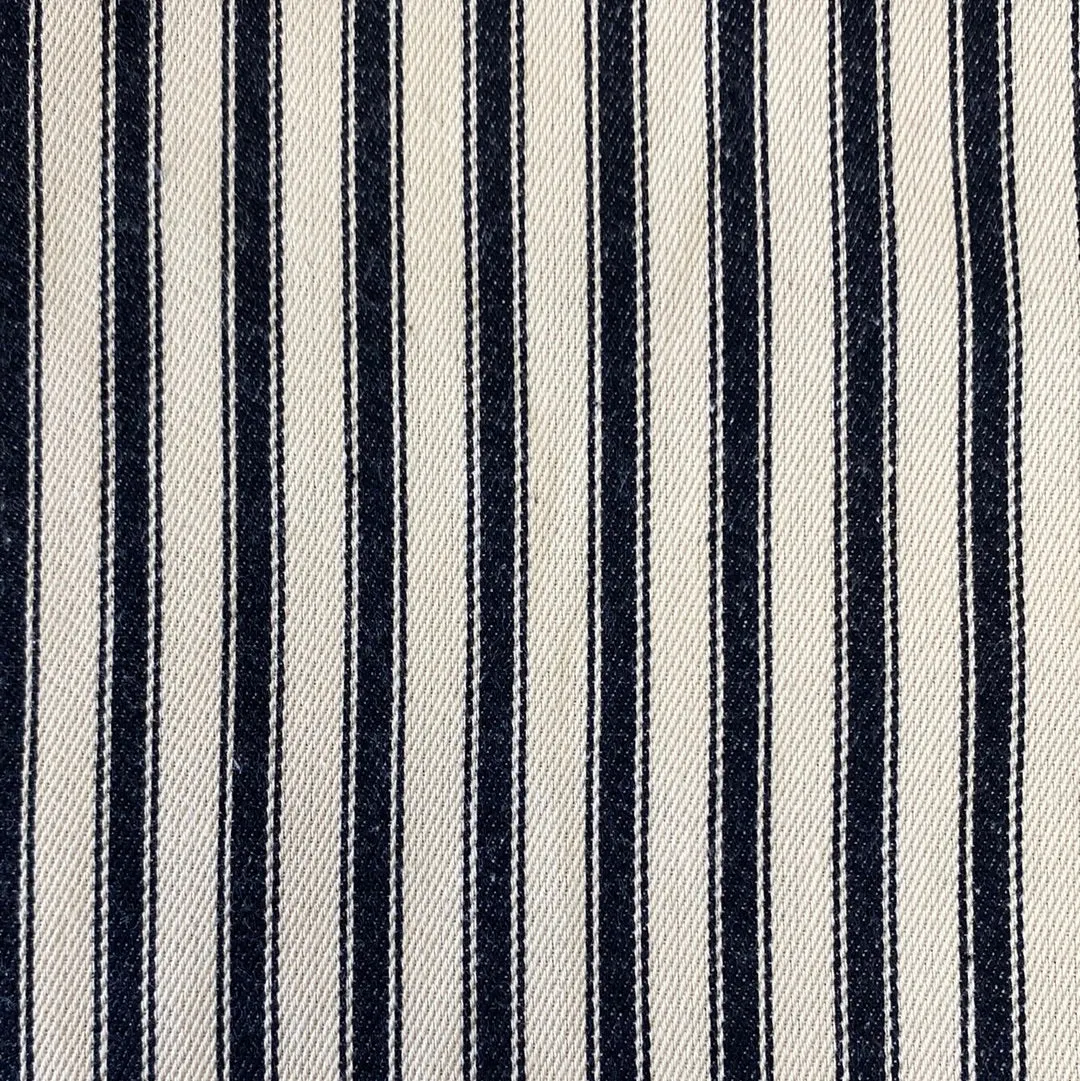 100% Cotton Canvas - Ticking Stripe Black - Sold by Half Metre