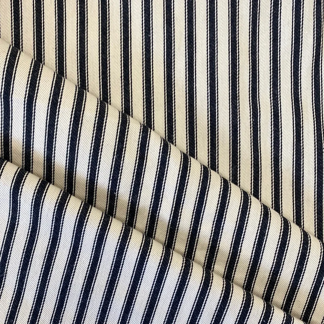 100% Cotton Canvas - Ticking Stripe Black - Sold by Half Metre