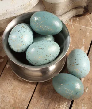 Aqua Eggs with Gold Flecks