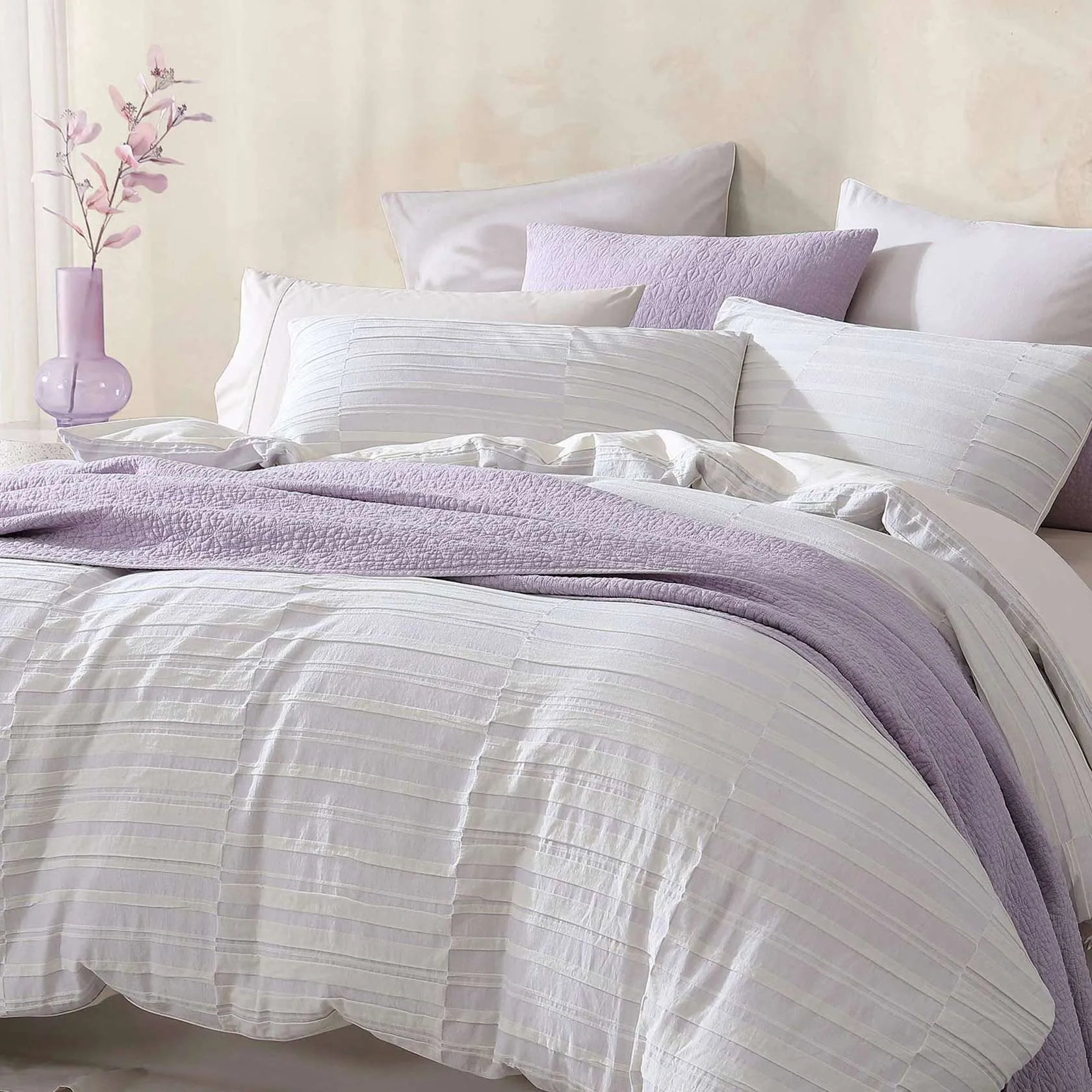 Balmoral Lilac Quilt Cover Set by Logan and Mason Platinum