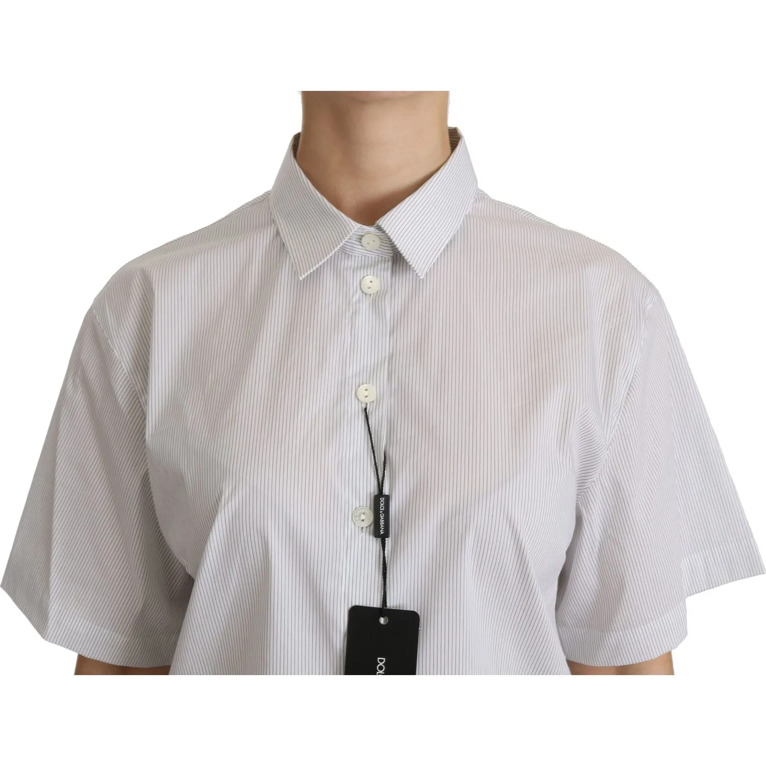 Dolce & Gabbana Elegant White Cotton Polo Top