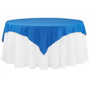 Economy Polyester Table Overlay Topper/Tablecloth 72"x72" Square - Royal Blue