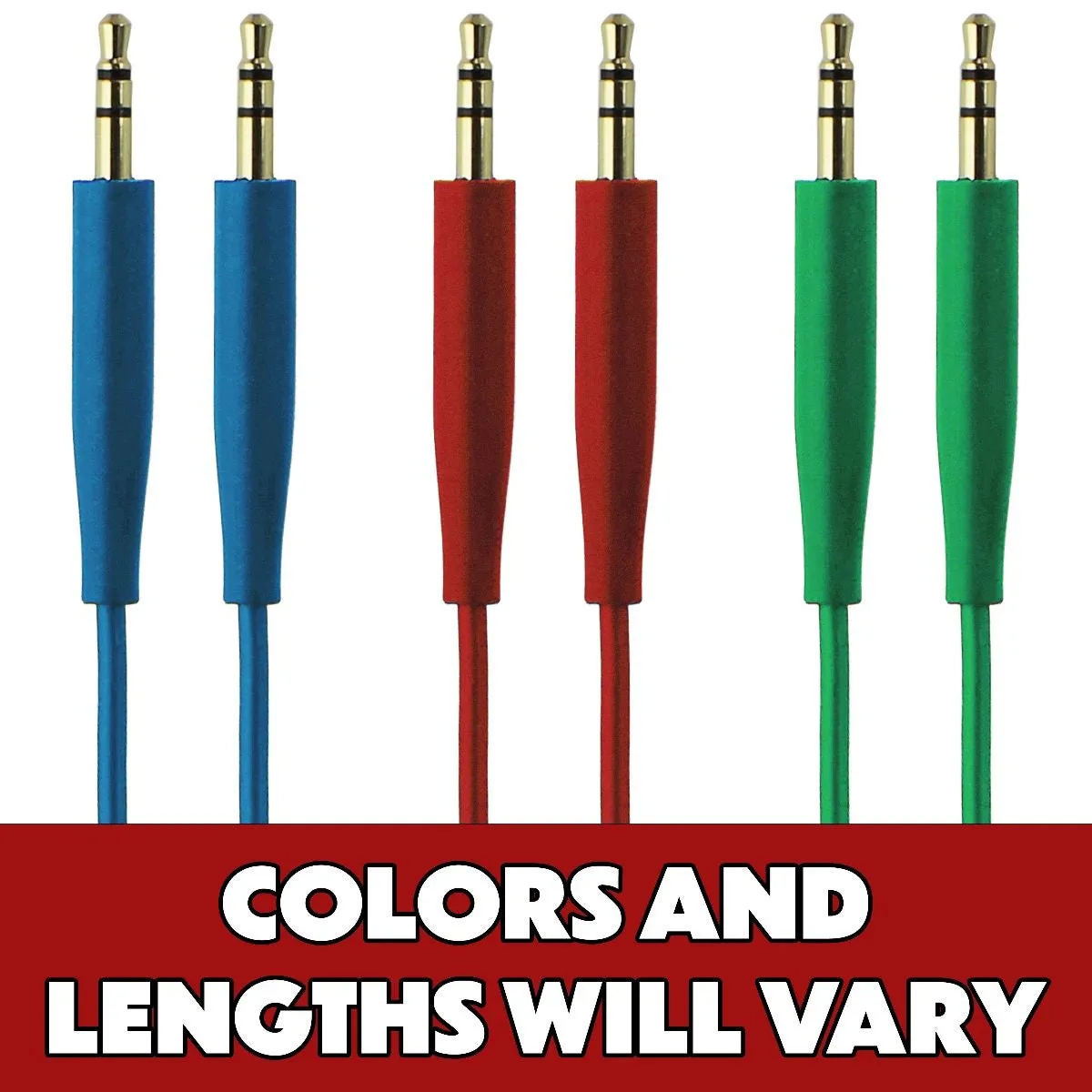 Generic 3.5mm to 3.5mm Short Aux Cables Under 4-foot - Mixed Color/Style/Length