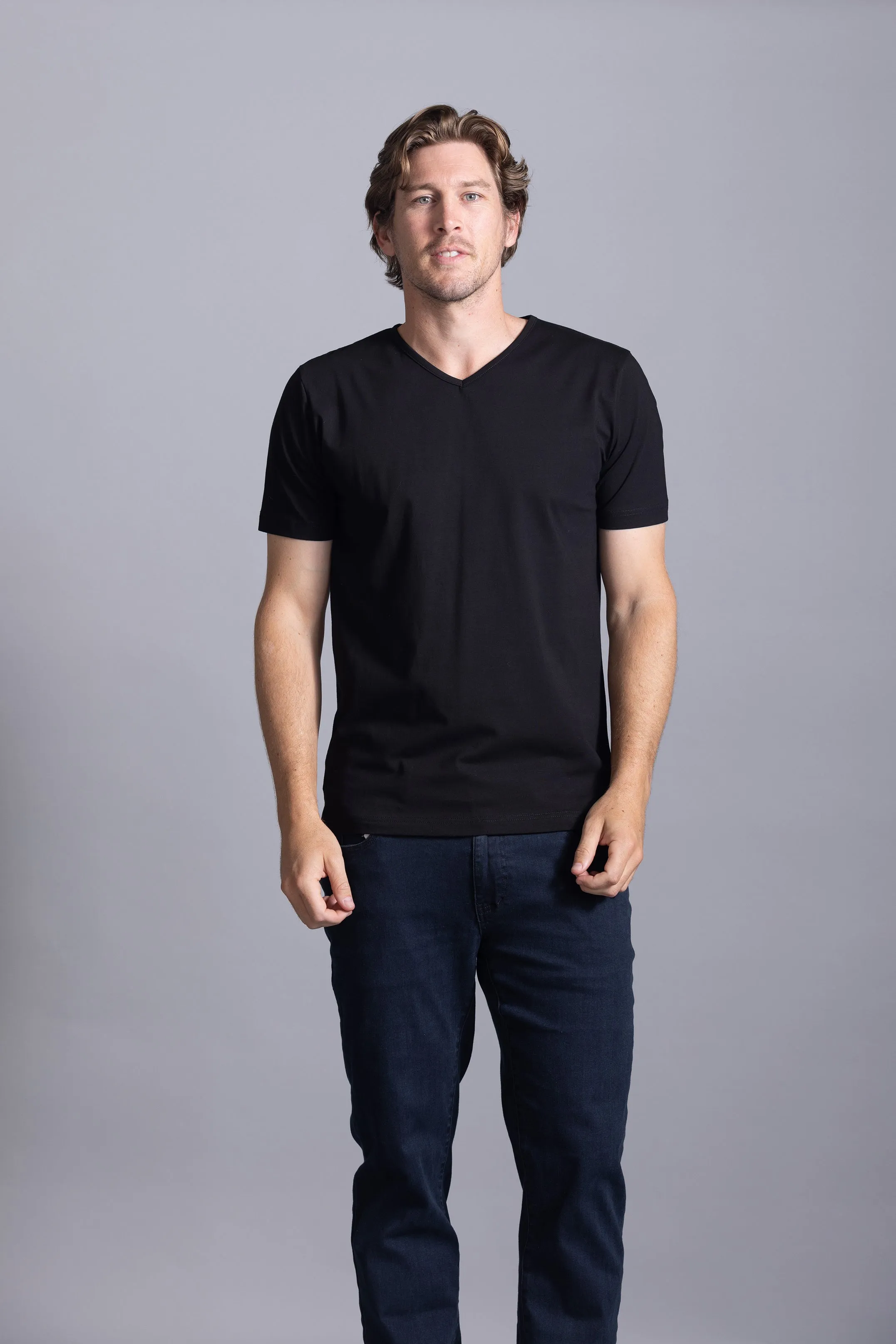 Henry V-Neck T-Shirt: Black