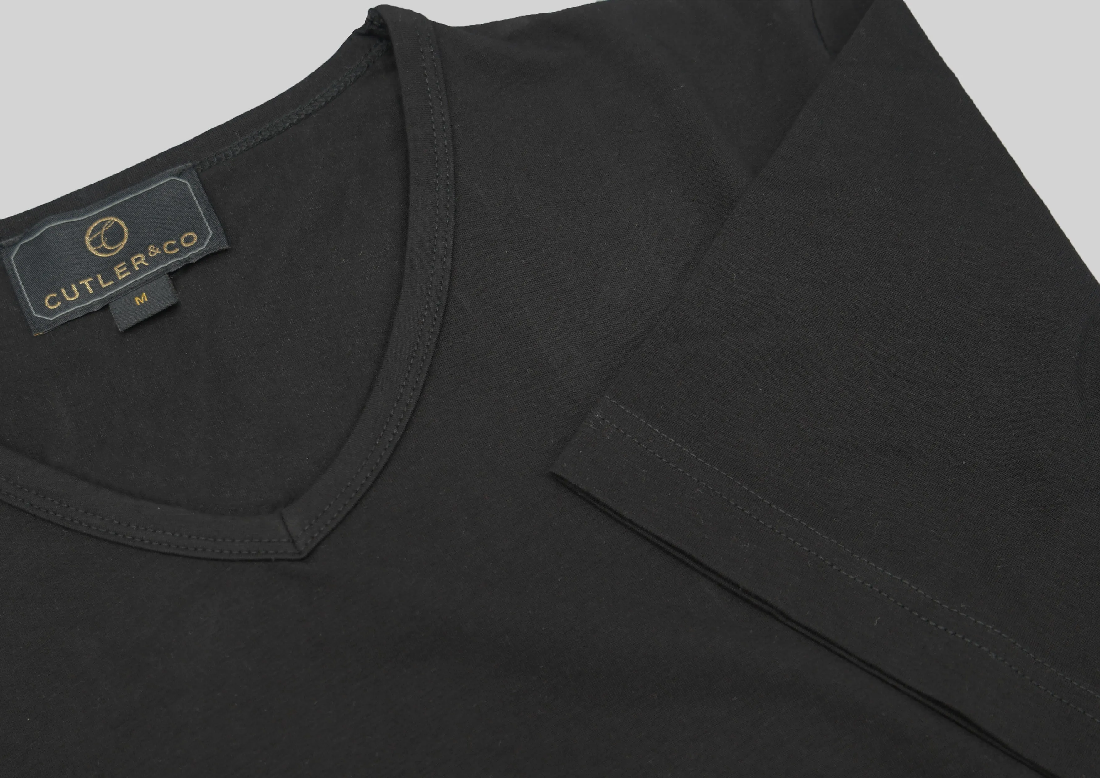 Henry V-Neck T-Shirt: Black