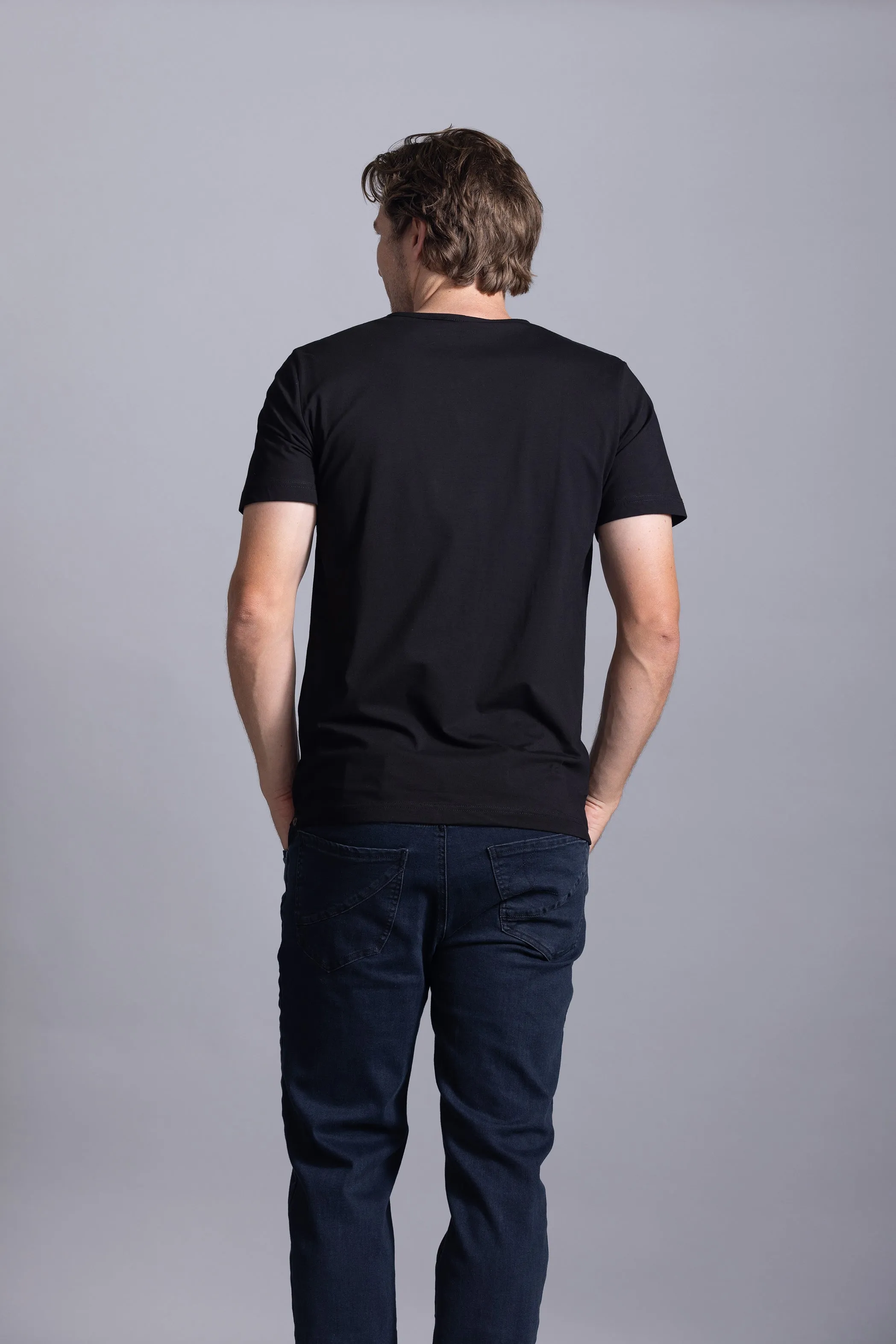 Henry V-Neck T-Shirt: Black