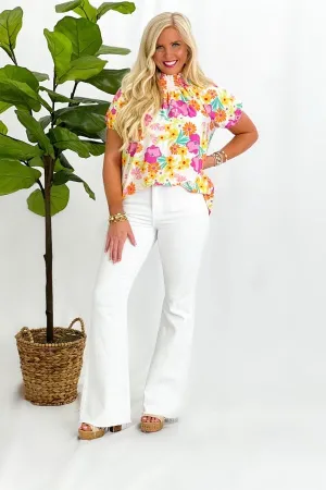 Ivory Combo Floral Printed Top *Final Sale*