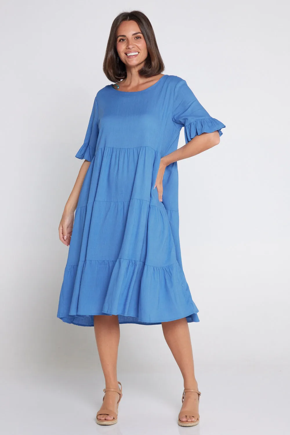 Jackson Linen Dress - Blue