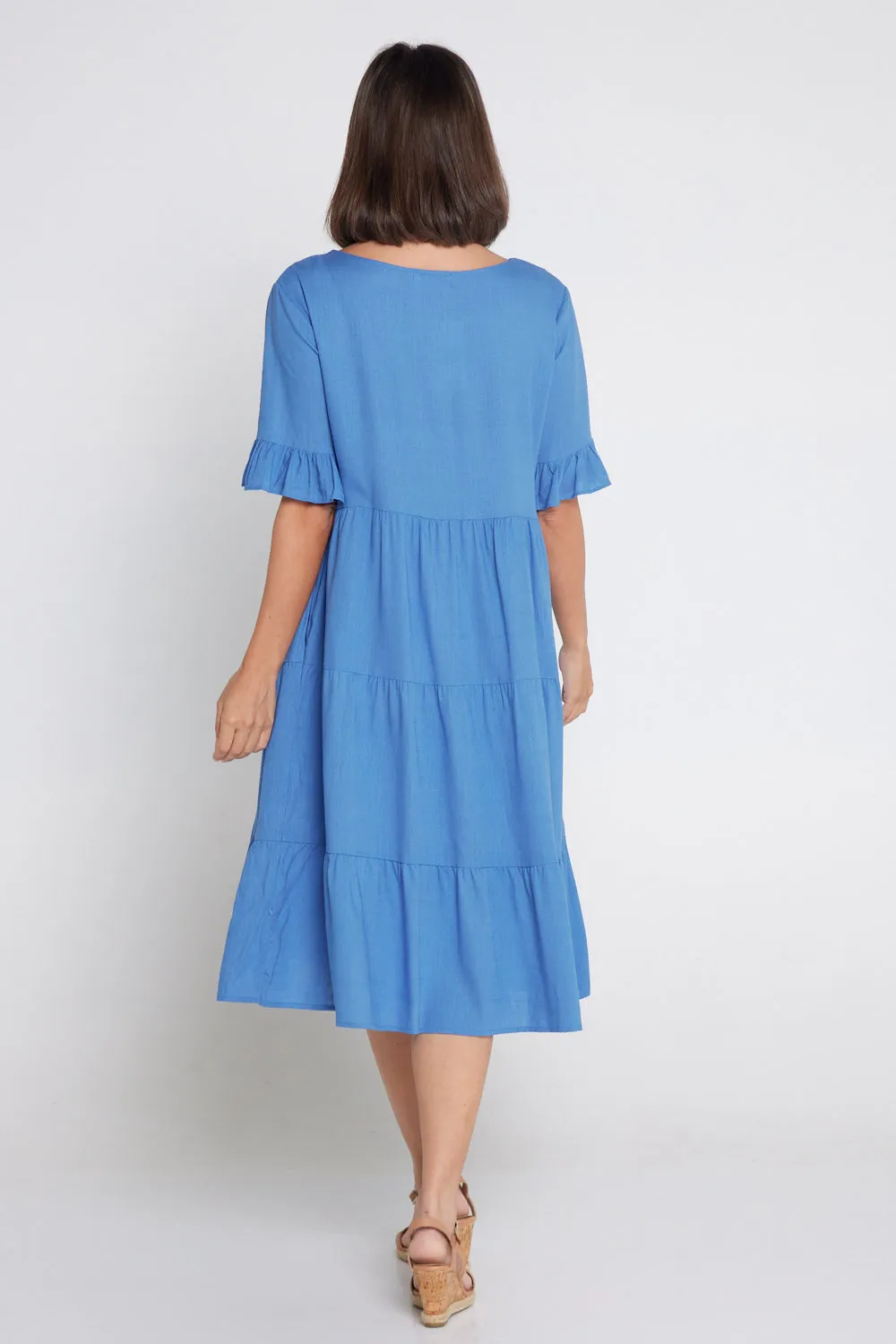 Jackson Linen Dress - Blue