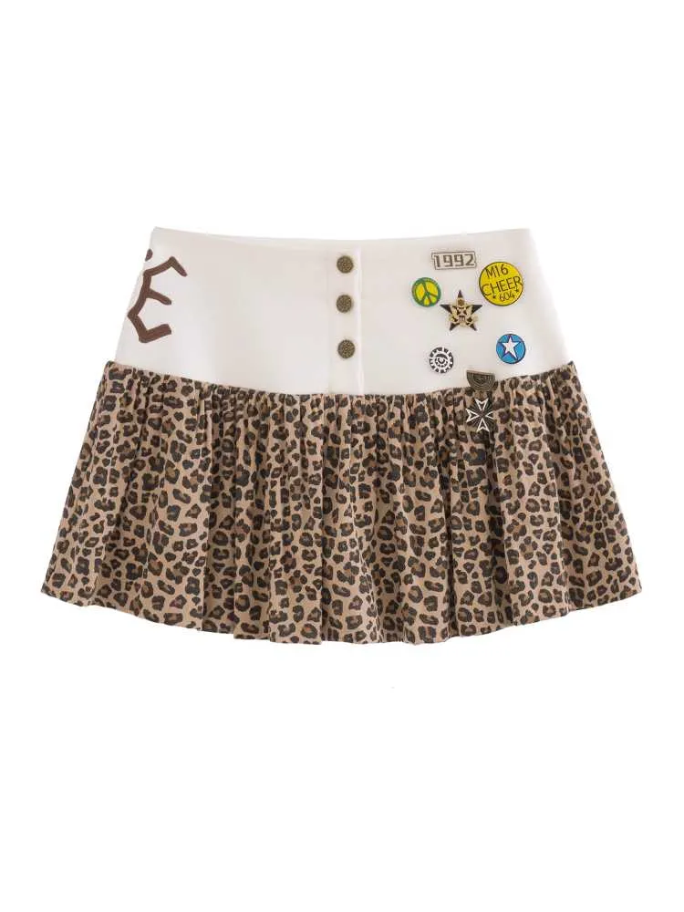 Leopard print low waist short skirt【s0000009815】