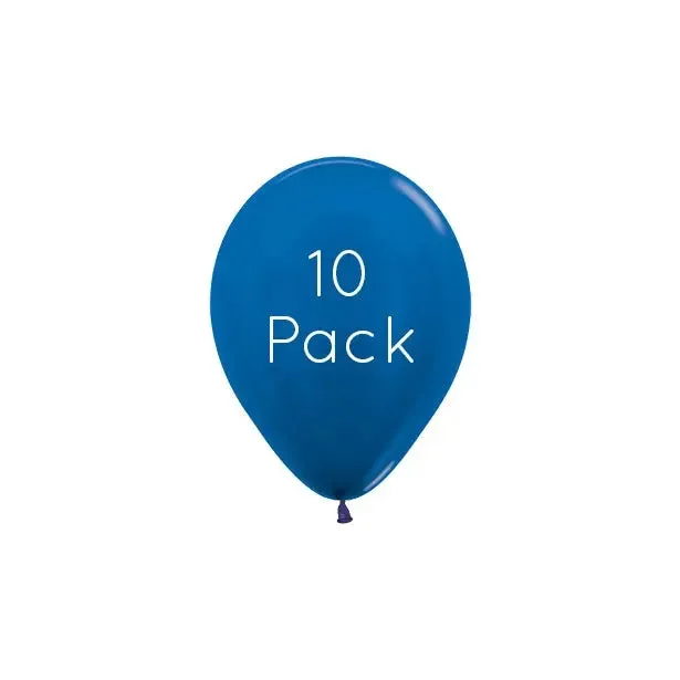 Metallic Blue Mini Balloons - 10 Pkt