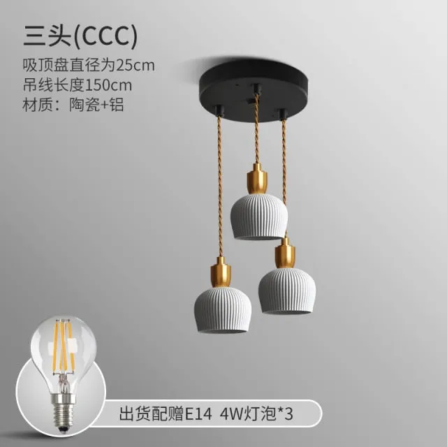 Nordic Style Modern Lighting Ceramic Pendant Light Fixture