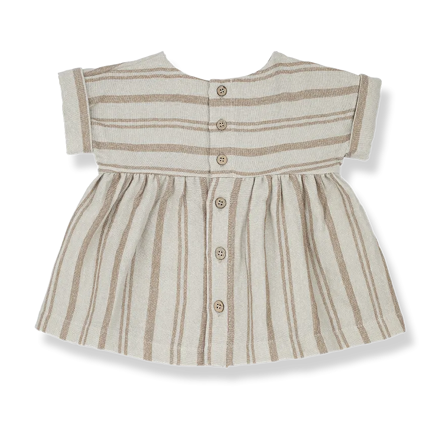 OMF Josephin Biscotto Linen Striped Dress