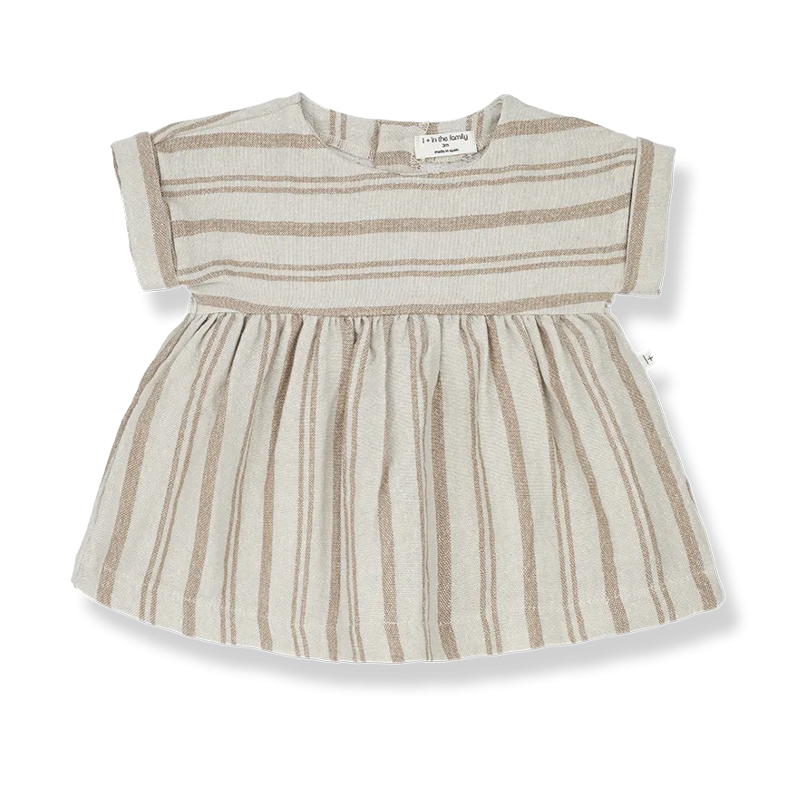 OMF Josephin Biscotto Linen Striped Dress