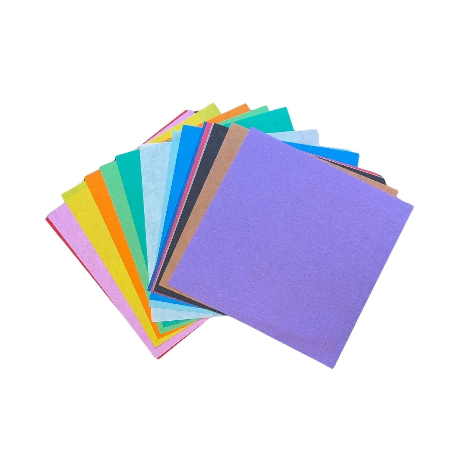 Pack 15 Sheets Plain Mixed Colours Japanese Origami Paper