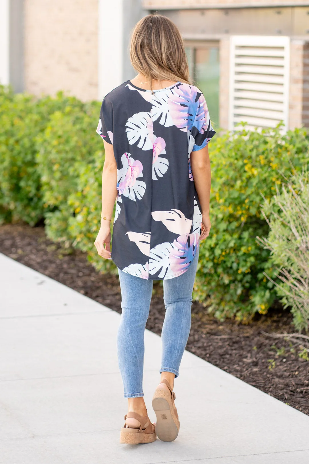 Printed Round Neck Short Sleeve T-Shirt