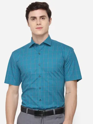 Rama Checked Regular Fit Formal Shirt | JadeBlue