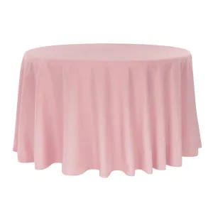 Round Polyester 132" Tablecloth - Dusty Rose/Mauve