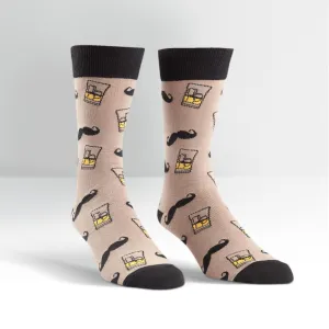 Sock It To Me Men's Crew Socks - Whiskey Stache