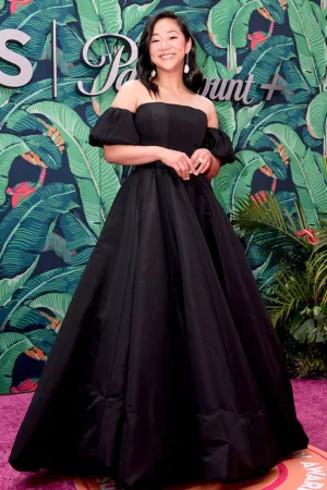 Stephanie Hsu Black Off Shoulder Gown 2023 Tony Awards