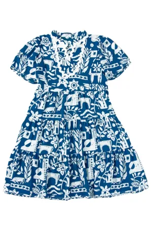 TEEK - Peacock Blue Short Sleeve Dress